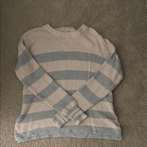 Striped Beige and Gray Sweater